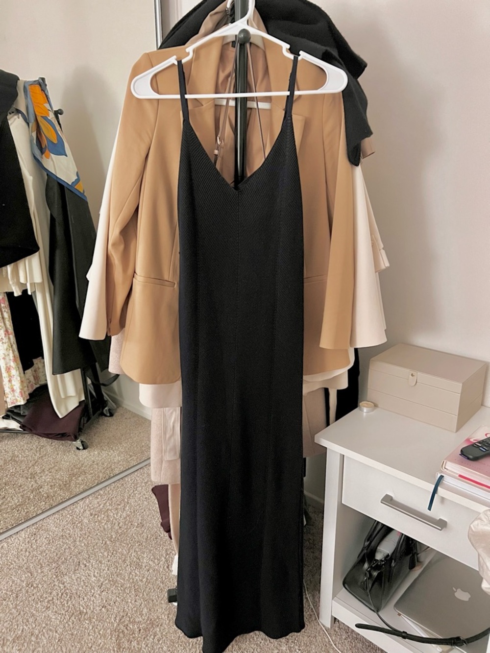 Sleek Black Slip Maxi Dress